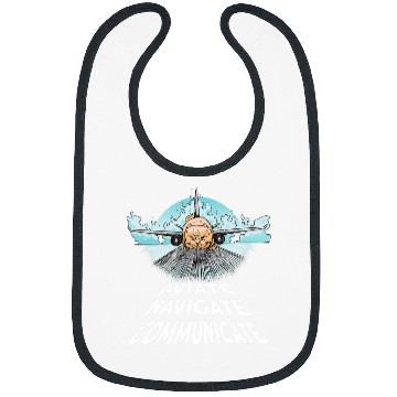 Discover Pilot Aviate Navigate Communicate Cat Plane Bibs