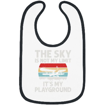 Discover The Sky Is My Playground Fixed Wing Aircraft Biplane Pilot Bibs