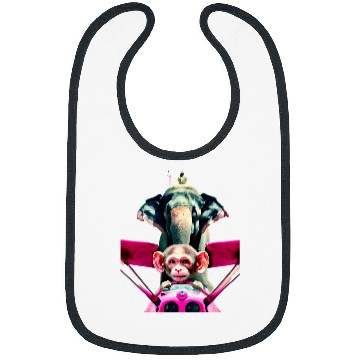 Discover Elephant monkey pop art funny aircraft airplane pilot monkey Bibs
