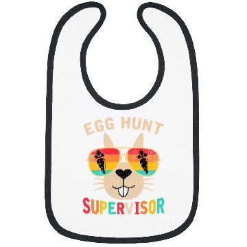 Discover Egg Hunt Supervisor Retro Egg Hunting Party Mom Dad Easter Bibs