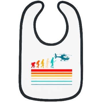 Discover Helicopter Evolution Helicopter Pilot Rotorcraft Retro Bibs