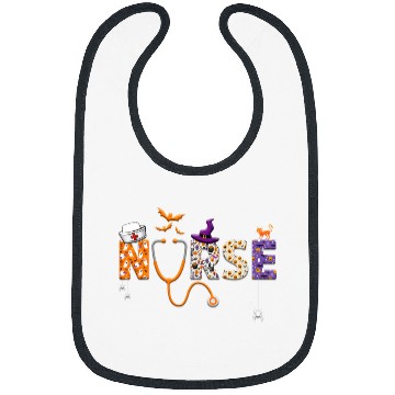 Discover Halloween nurses Nursing Cute Health Worker Halloween Pattern 7 Bibs