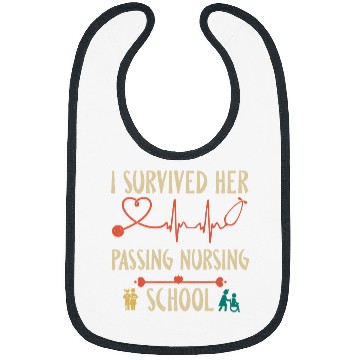 Discover Funny nurses Retro I Survived Her Passing Nursing School 2 Bibs