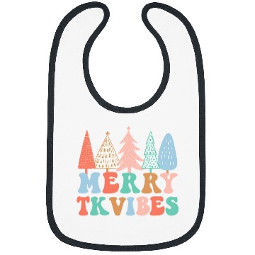 Discover Merry TK Vibes TK Teacher Team TK Squad Crew Christmas Tree Bibs