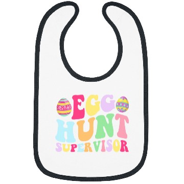 Discover Egg Hunt Supervisor Retro Egg Hunting Party Mom Dad Easter 1 Bibs