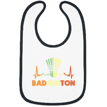 Discover Badminton Heartbeat Retro Style 70s 80s Badminton Player Bibs