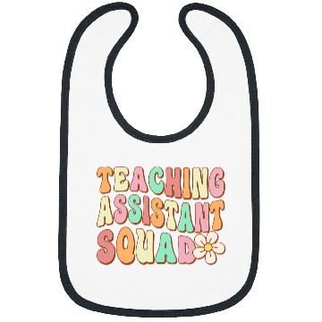 Discover Teaching Assistant Squad Retro Groovy Teacher Aide Vibes Bibs
