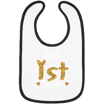 Discover Hello 1st Grade Team Squad Leopard Back To School 1 Bibs