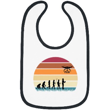 Discover Drone Pilot Evolution Funny Quadcopter Drone Evolution Bibs