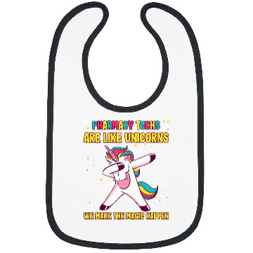 Discover Pharmacy Technician pharmacy school pharmtech Unicorns design Bibs