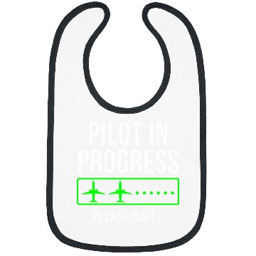 Discover Pilot In Progress Funny Aviator Flight School Student Bibs
