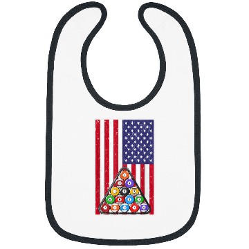 Discover 8 Ball American Flag Billard Player Bibs