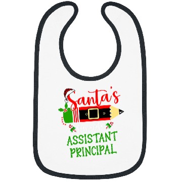 Discover Santas Favorite Assistant Principal xmass Santa Red Plaid Bibs
