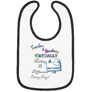 Discover Teaching Inspirational Virtual School Quote Teachers Bibs