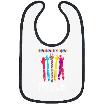 Discover Kindergarten Squad Embracing Differences Autism SPED Teacher Bibs
