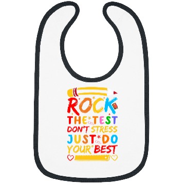 Discover Test Day Rock The Test Funny Teacher Student Testing Exam Bibs
