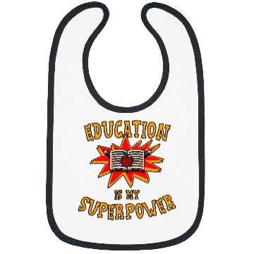 Discover Education is My Superpower Comic Book Teacher Graphic Bibs