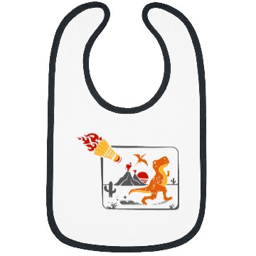 Discover badminton shuttlecock player dinosaur extinction t rex Bibs