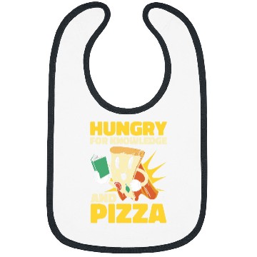 Discover Book Lover Student Reading Learning Studying Pizza Bibs
