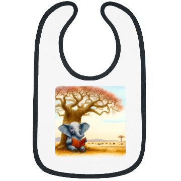 Discover Elephant Reading Wildlife Conservation Book Baobab Tree Bibs