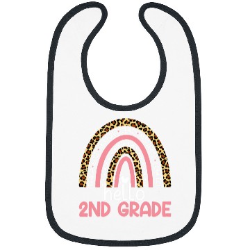 Discover Hello 2nd Grade Team Second Grade Leopard Rainbow Teacher Bibs