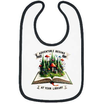 Discover Adventure Begins At Your Library Book Lover Camping Nature 1 Bibs