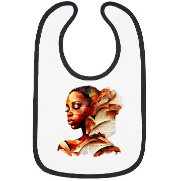 Discover Abstract African Art Book Lover Educated Black Reading Queen Bibs