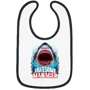 Discover Jawesome Manager Boss Supervisor Great White Shark Bibs