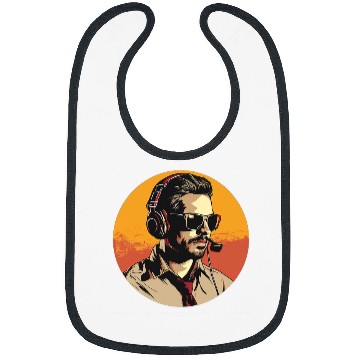 Discover Cool guy with headset for call center worker Bibs