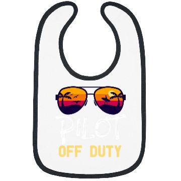 Discover Pilot Off Duty Beach Time Off Funny Summer Vacation Bibs