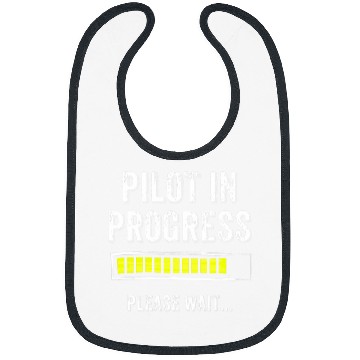 Discover Pilot In Progress Funny Flight School Student Cute Bibs