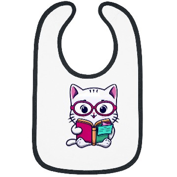 Discover Kawaii Cats Book Lover Cat 6 Bibs