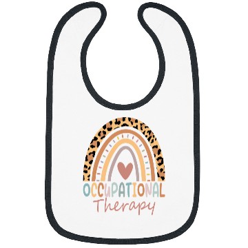 Discover Occupational Therapy OT Therapist OT Month Leopard Rainbow 3 Bibs