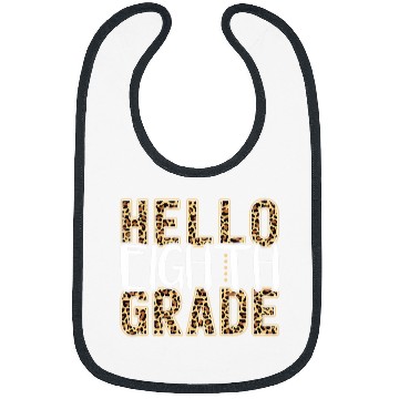 Discover Hello Eighth Grade Teacher Student 8th grade Leopard Print Bibs