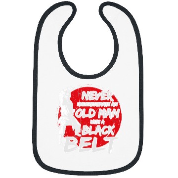 Discover Mens Karate Old Man With a Black Belt Bibs