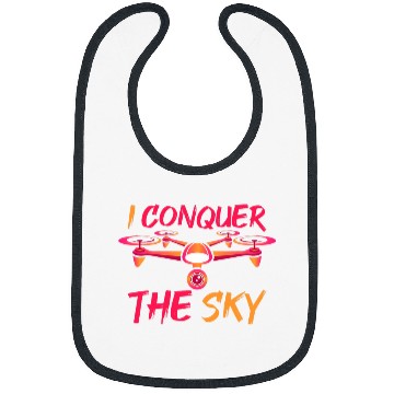 Discover Drone Pilot I Conquer The Sky Quadcopter RC Quad Drone Bibs