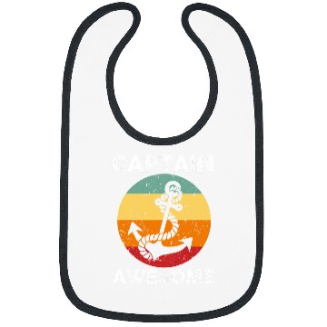 Discover Captain Awesome Anchor Sailor color Holidays Design Bibs