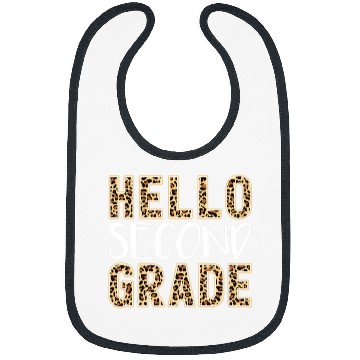 Discover Hello Second Grade Teacher Student 2nd grade Leopard Print Bibs