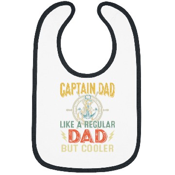 Discover Captain Dad Like A Regular Dad But Coolers Boat Captain Tee Bibs