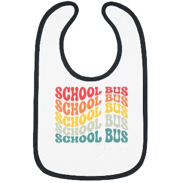 Discover School Bus Driver Groovy Retro Funny Back to School Bibs