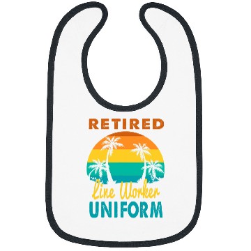 Discover Retired Line Worker Uniform Tropical Island Retirement Bibs