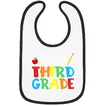 Discover Hello Third Grade apple pencil Cute 3rd Grade Back To School Bibs