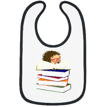 Discover Hedgehog Book Lover Hedgepig FurzePig Bookworm Nerd Reader Bibs