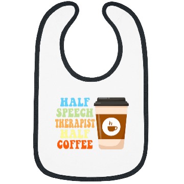 Discover Groovy Half Speech Therapist Half Coffee SLP Retro Bibs