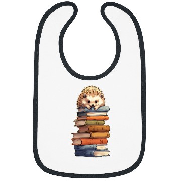 Discover Hedgehog Books Stack of Books Reading Books Bibs