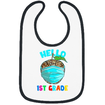 Discover Hello Virtual 1st Grade Leopard Print for Teacher Student Bibs