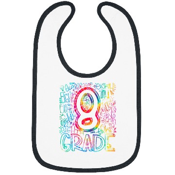 Discover Tie Dye 8th Grade Back To School Teacher Student Typography Bibs