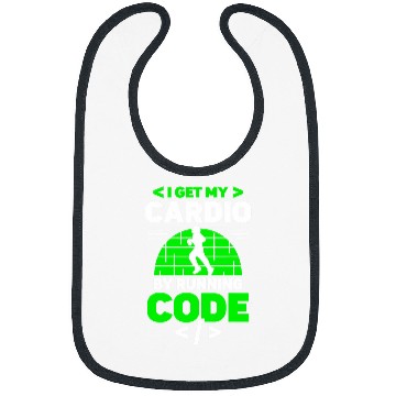 Discover I Get My Cardio By Running Code Programmer Coding Coder Bibs