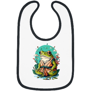 Discover cute cottagecore frog grumpy japanese frog karate sensei Bibs