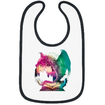 Discover fantasy Bookworm Book Dragon Reader Library Bibs
